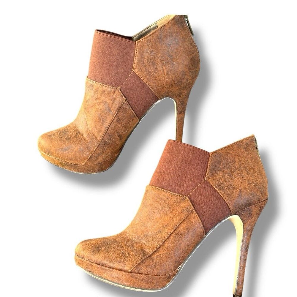 Michael Antonio Brown Stiletto Booties Zip Up Size 9